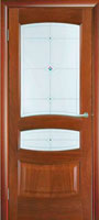 <b>Межкомнатная дверь: Валенсия (африканский орех)</b><br><b>Комплектация:</b> дверное полотно, коробка с уплотнителем, коробка с уплотнителем фигурная, наличник, доборная доска 100, 150, 200 мм, доборная доска фигурная 100, 150, 200 мм, планка накладная, капитель, витраж (вставлен в остекленное дверное полотно).<br>60, 70, 80, 90х200см; <br>