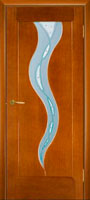 <b>Межкомнатная дверь:  Фимиам (черешня)</b><br><b>Комплектация:</b> дверное полотно, коробка с уплотнителем, коробка с уплотнителем фигурная, наличник, доборная доска 100, 150, 200 мм, доборная доска фигурная 100, 150, 200 мм, планка накладная, капитель, витраж (вставлен в остекленное дверное полотно).<br>60, 70, 80, 90х200см; <br>
