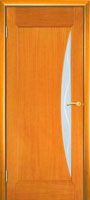 <b>Межкомнатная дверь: Луна (африканский орех)</b><br><b>Комплектация:</b> дверное полотно, коробка с уплотнителем, коробка с уплотнителем фигурная, наличник, доборная доска 100, 150, 200 мм, доборная доска фигурная 100, 150, 200 мм, планка накладная, капитель, витраж (вставлен в остекленное дверное полотно).<br>60, 70, 80, 90х200см; <br>