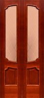 <b>Межкомнатная дверь: Венеция</b><br><b>Цвета модели:</b> красное дерево, сапель<br><b>Размеры:</b> 550/600 x 1900 мм, 600/700/800/900 x 2000 мм.,